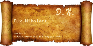 Dux Nikolett névjegykártya