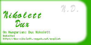 nikolett dux business card